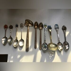 Group of 11 Demitasse Silver Plated & other Spoons